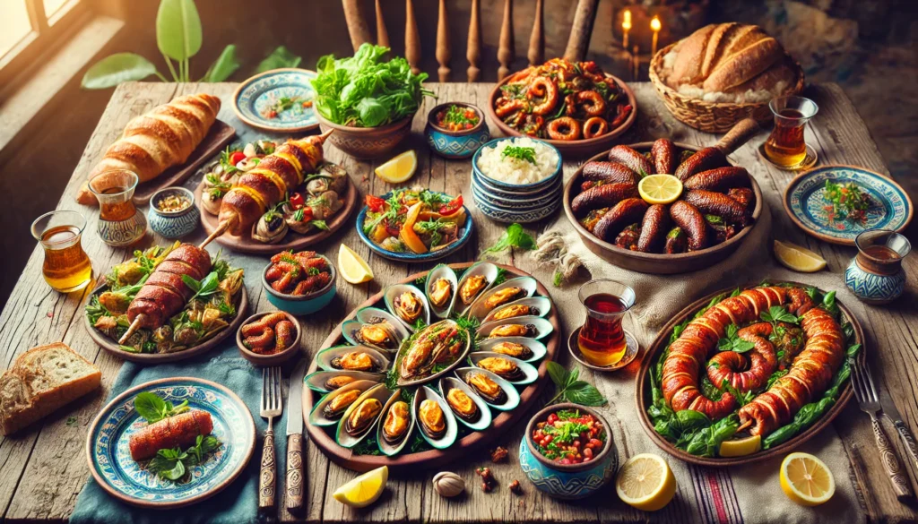 Midyeci Sülo, Alanya'da taze midye dolma ve deniz ürünleri sunan popüler bir restoran.