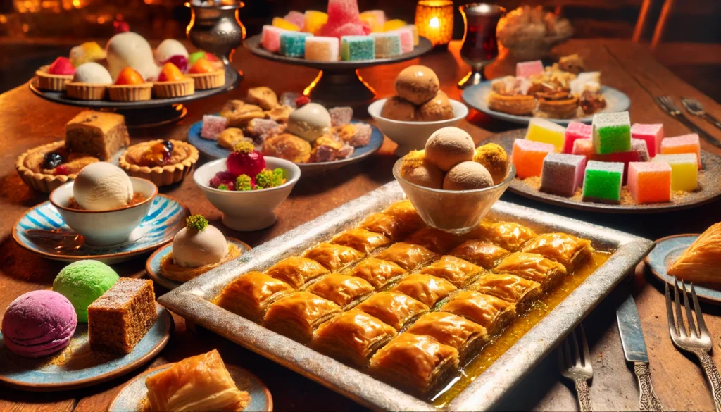 Türkmenoğlu Baklava Dondurma, Alanya'da taze baklava ve dondurma çeşitleriyle tatlı keyfi sunuyor.